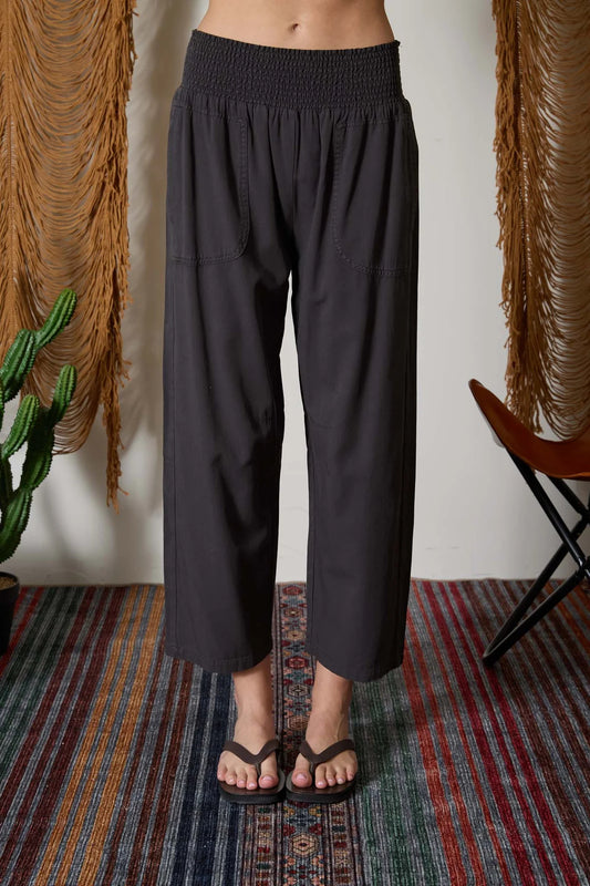 Smocked Wide Leg Pants