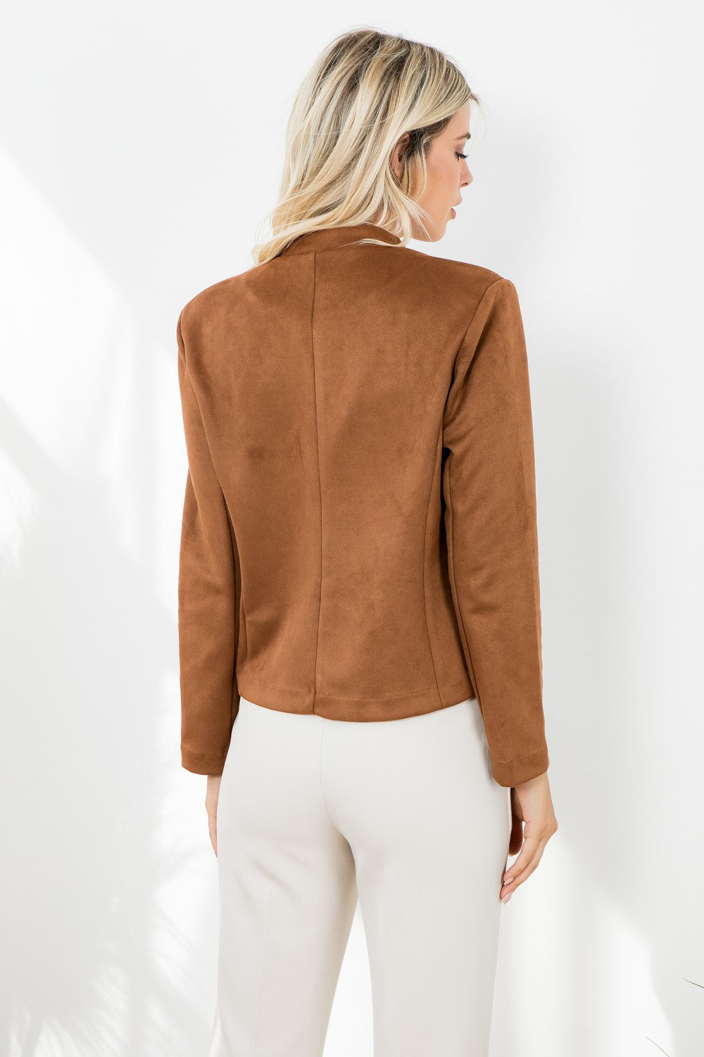 Zip Pocket Camel Blazer