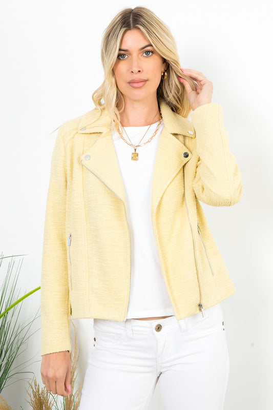 Solid Boucle Moto Jacket