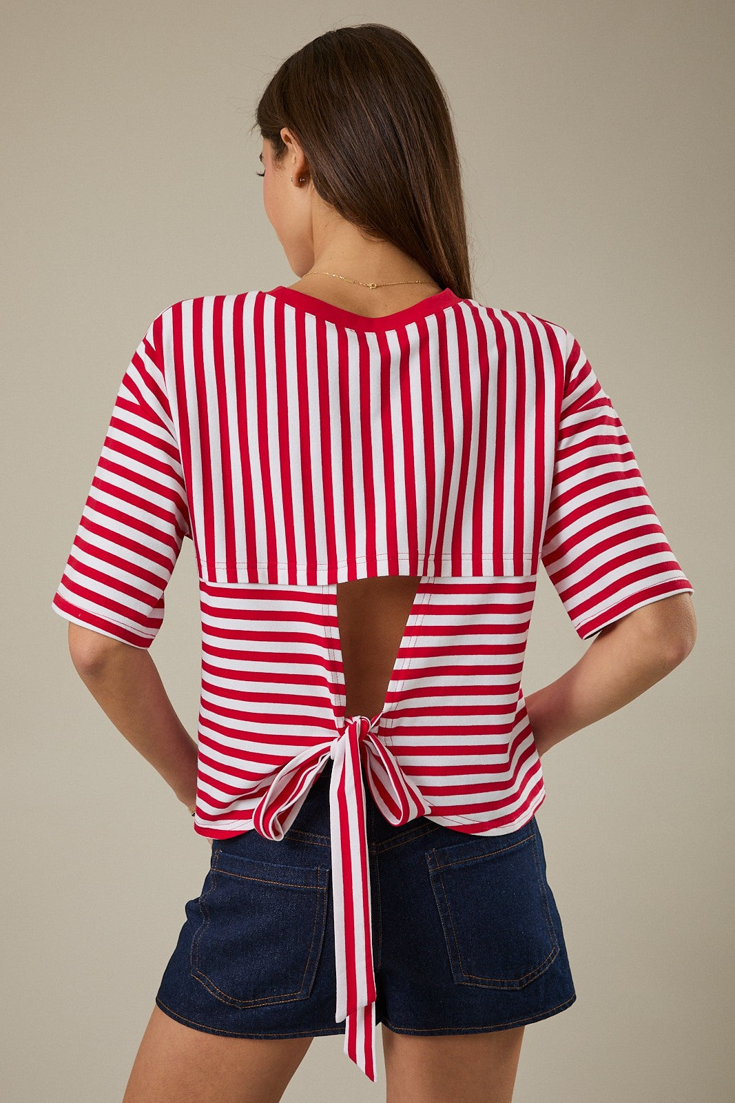 Tie Back Stripe Top