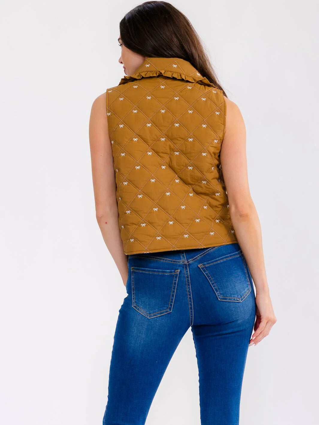 Bow Detail Quilted Vest