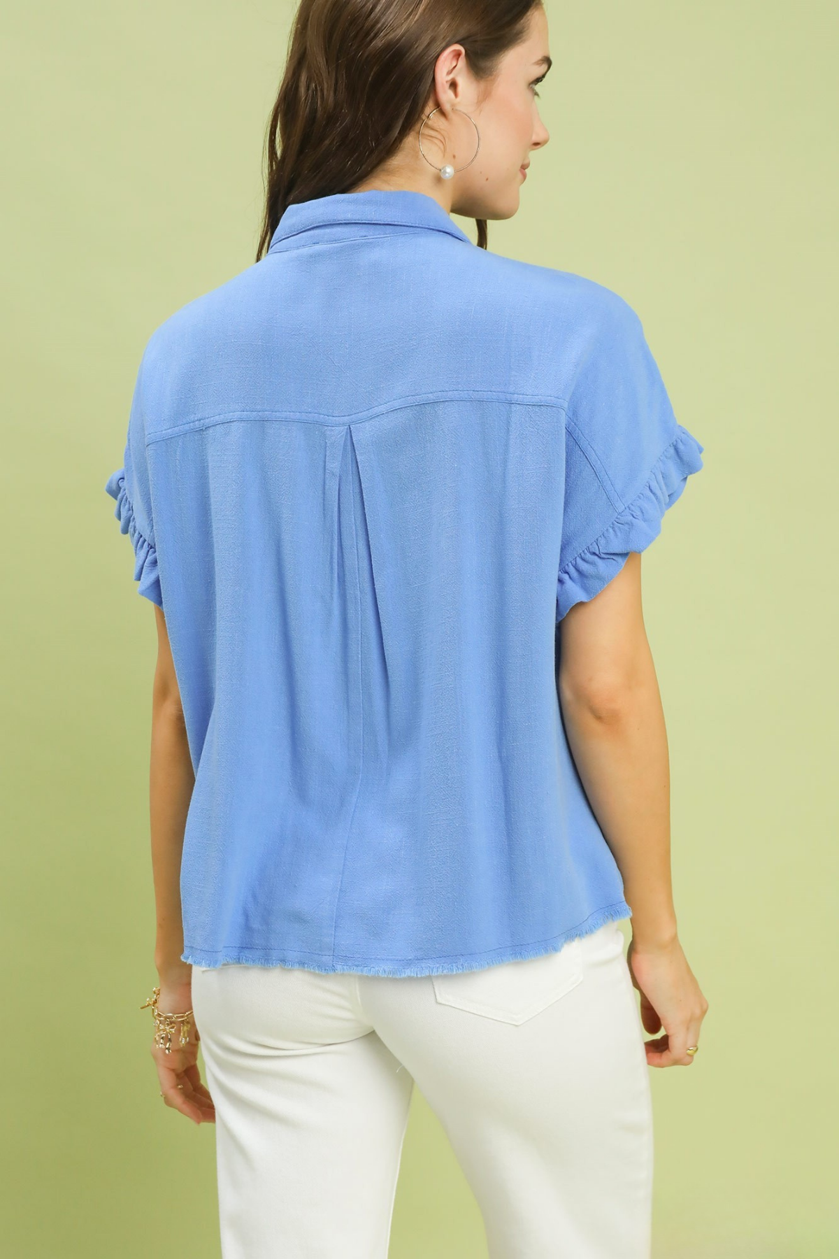 Smocked Ruffle Sleeve Top