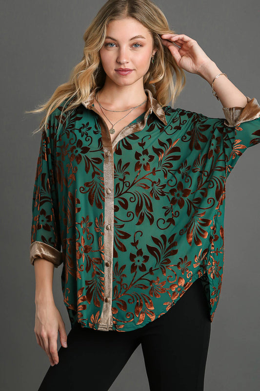 Velvet Contrast Top