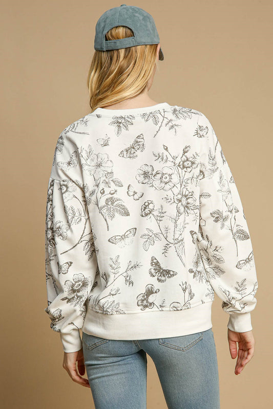 French Terry Floral Top