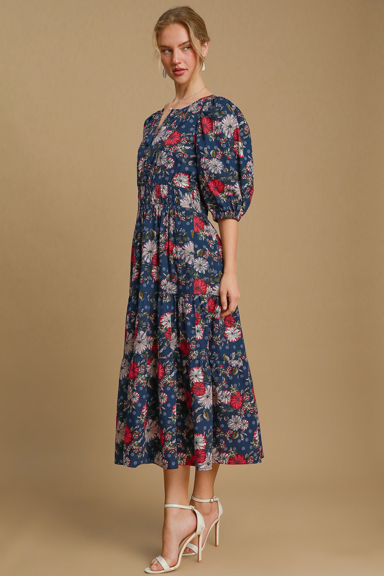 Puff Sleeve Floral Dress