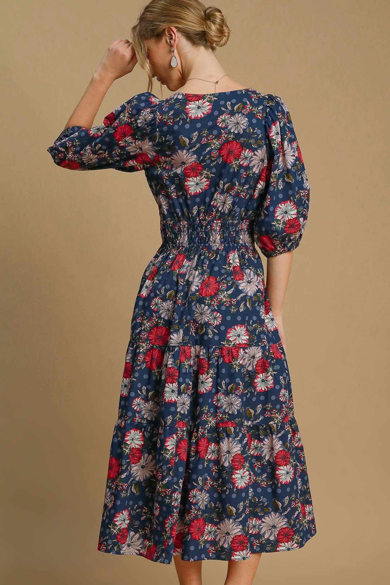 Puff Sleeve Floral Dress