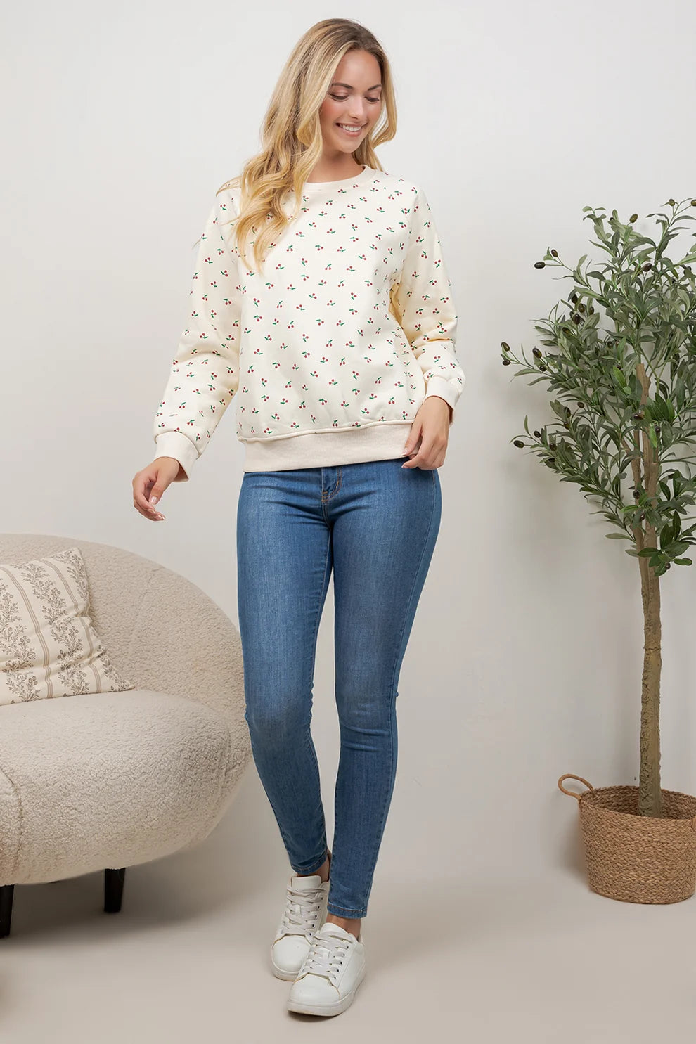 Cherry Print Sweatshirt