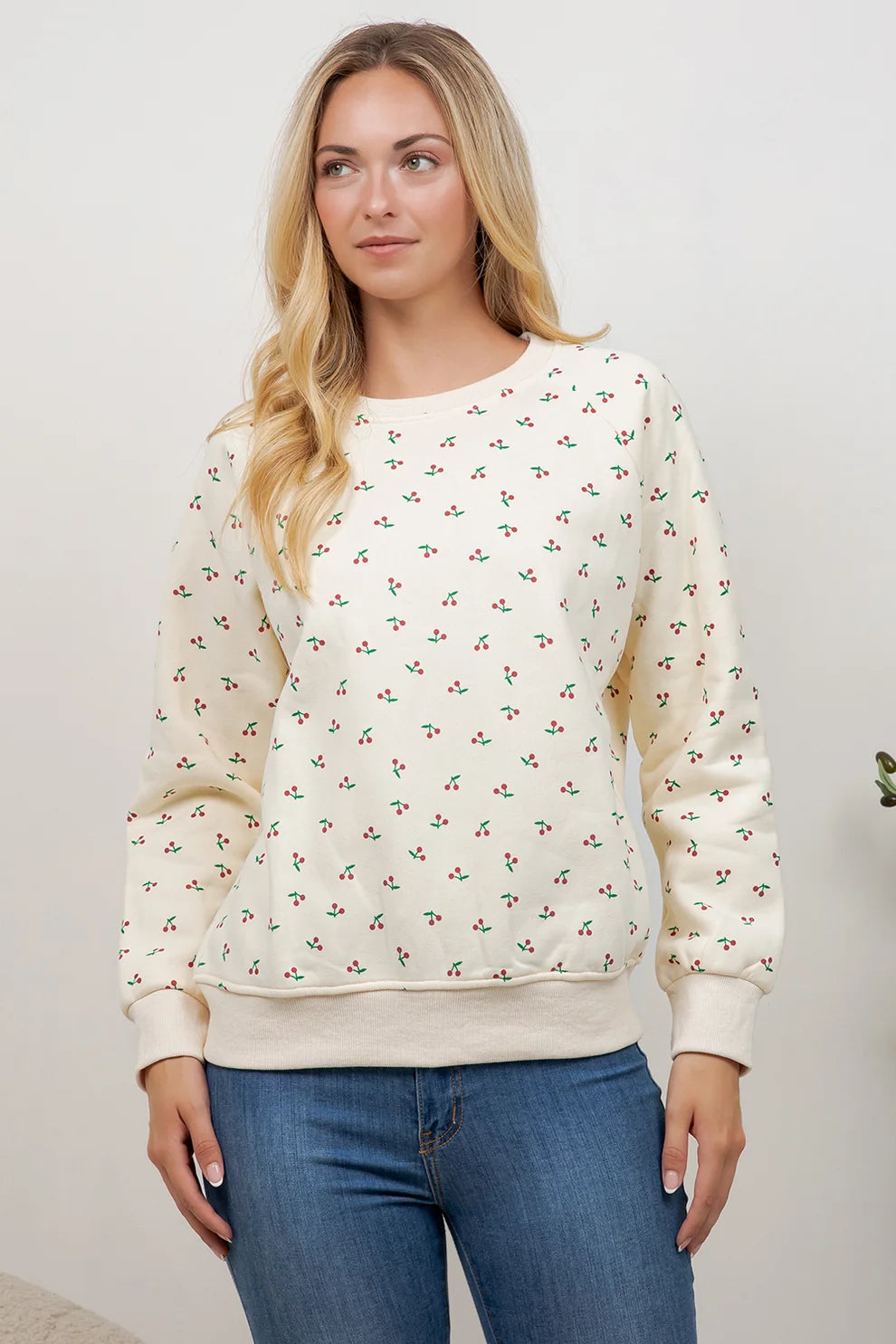 Cherry Print Sweatshirt