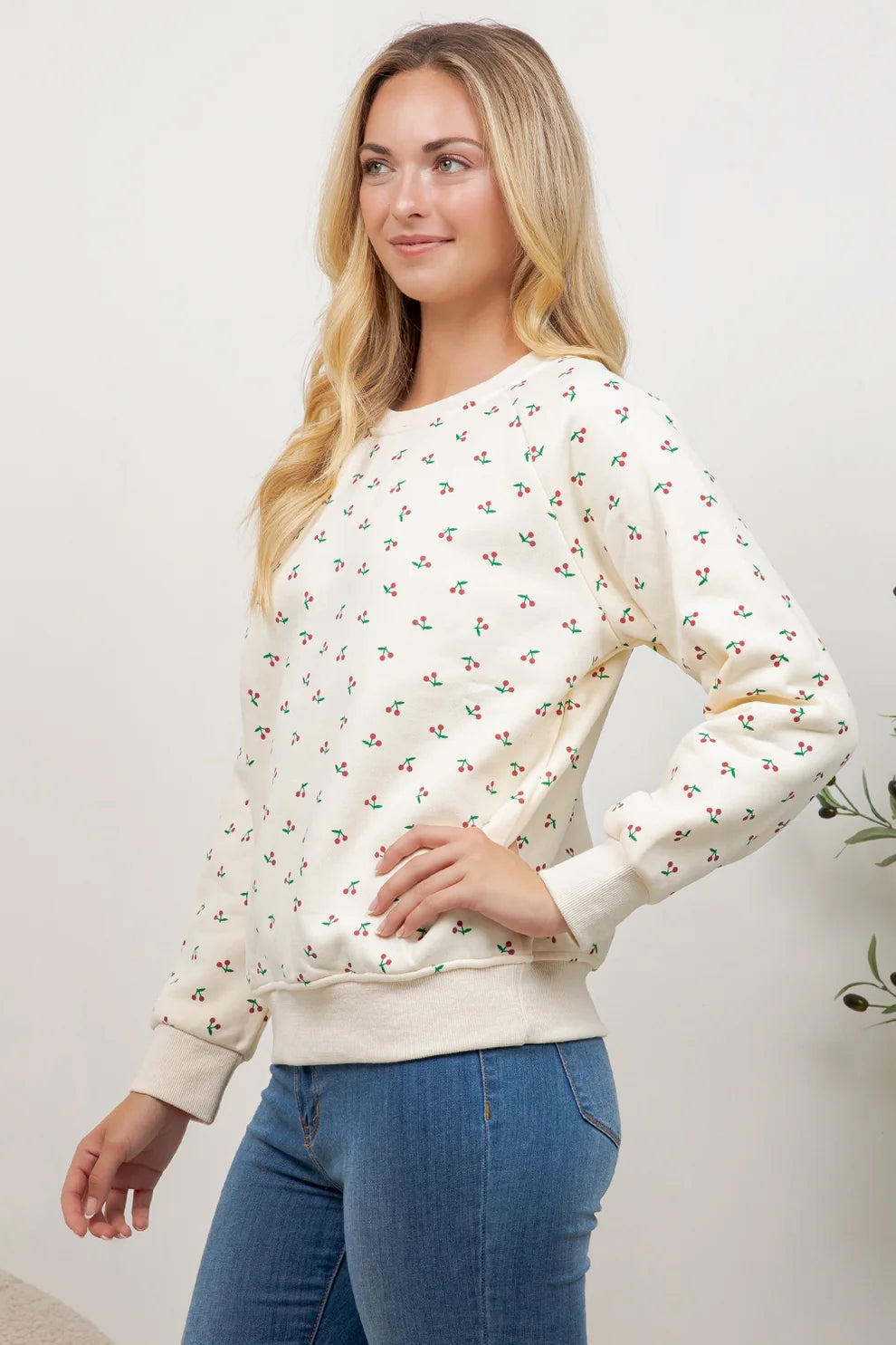 Cherry Print Sweatshirt