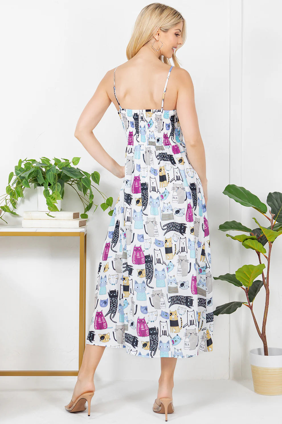 Playful Abstract Cat Dress