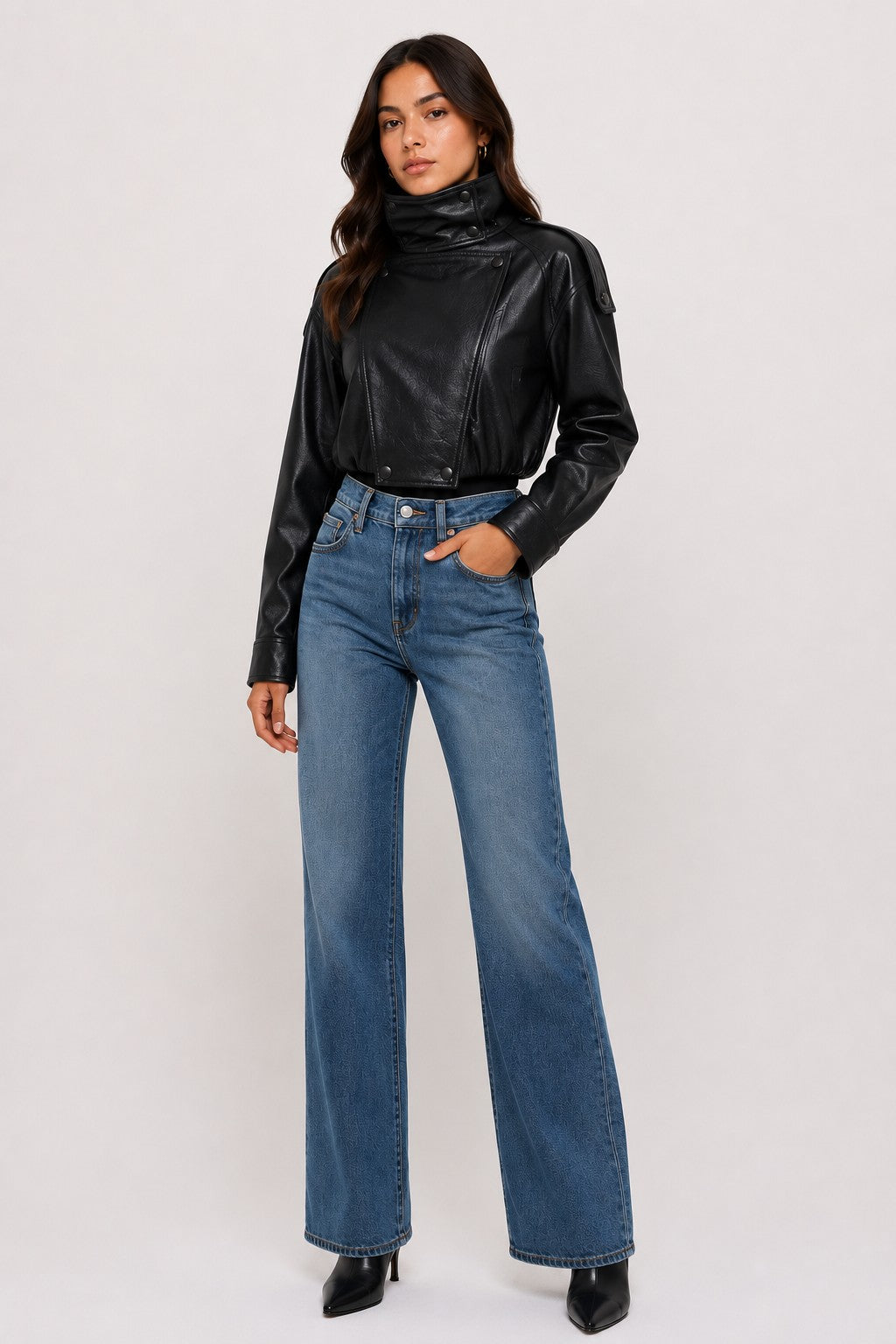 Cropped Moto Jacket