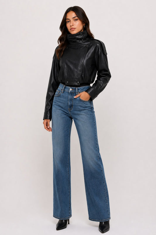 Cropped Moto Jacket