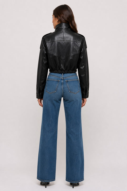 Cropped Moto Jacket
