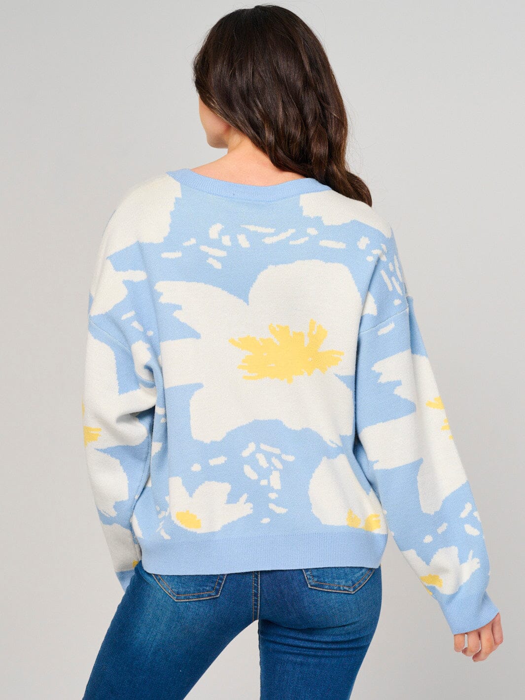 Large Floral Print Sweater