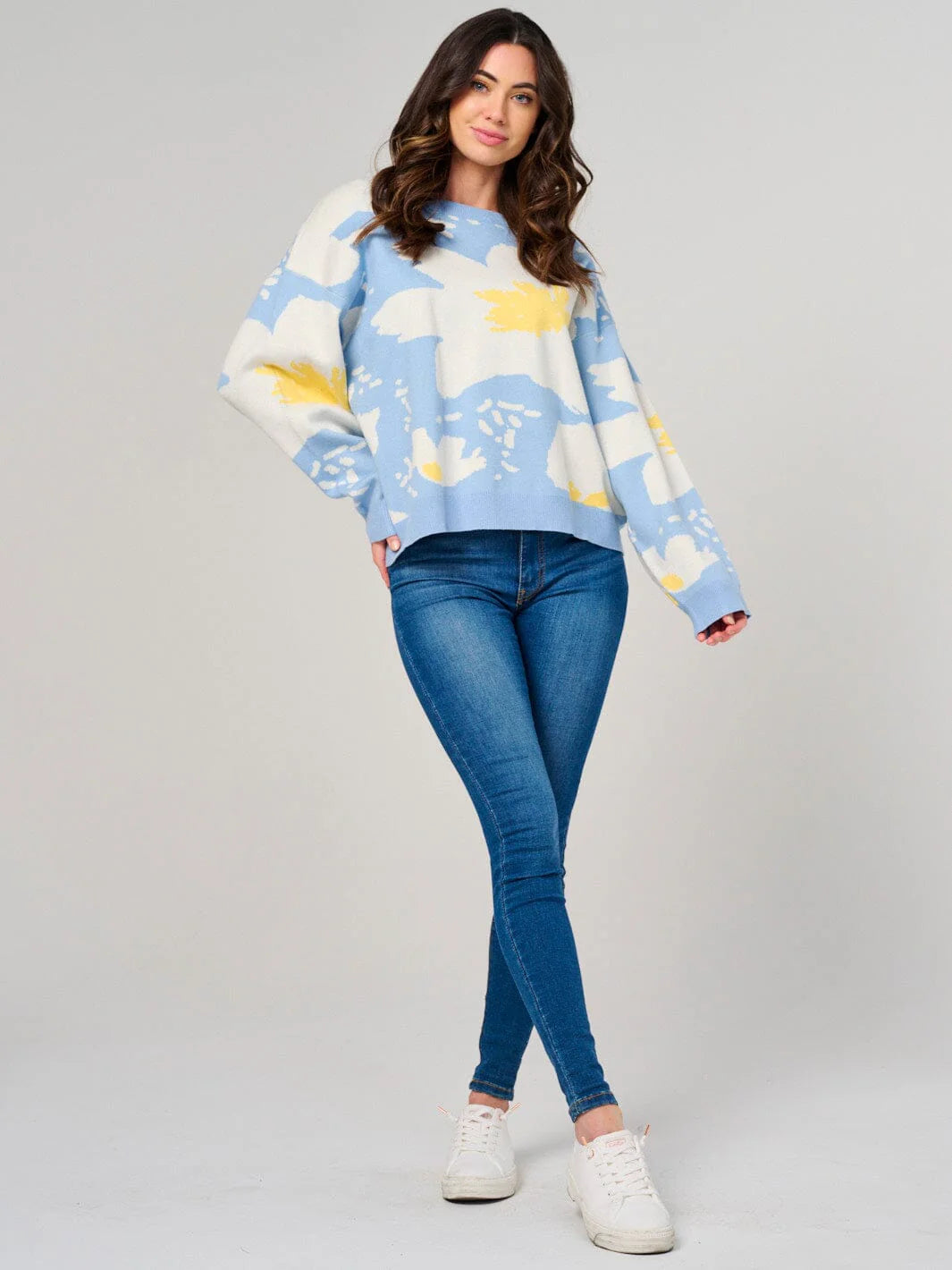Large Floral Print Sweater