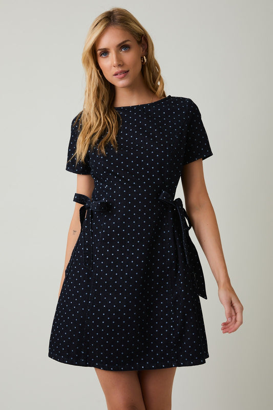 Side Tie Polka Dot Dress