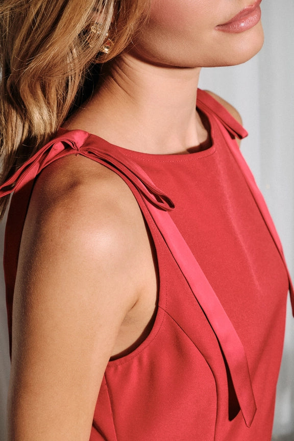 Shoulder Tie Mini Dress