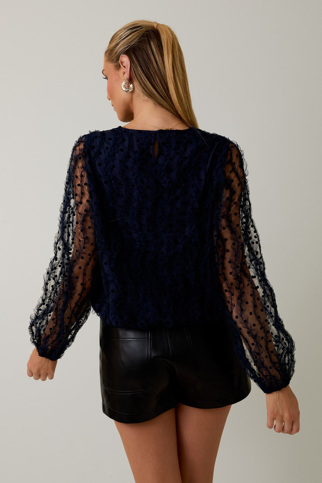 Textured Navy Top