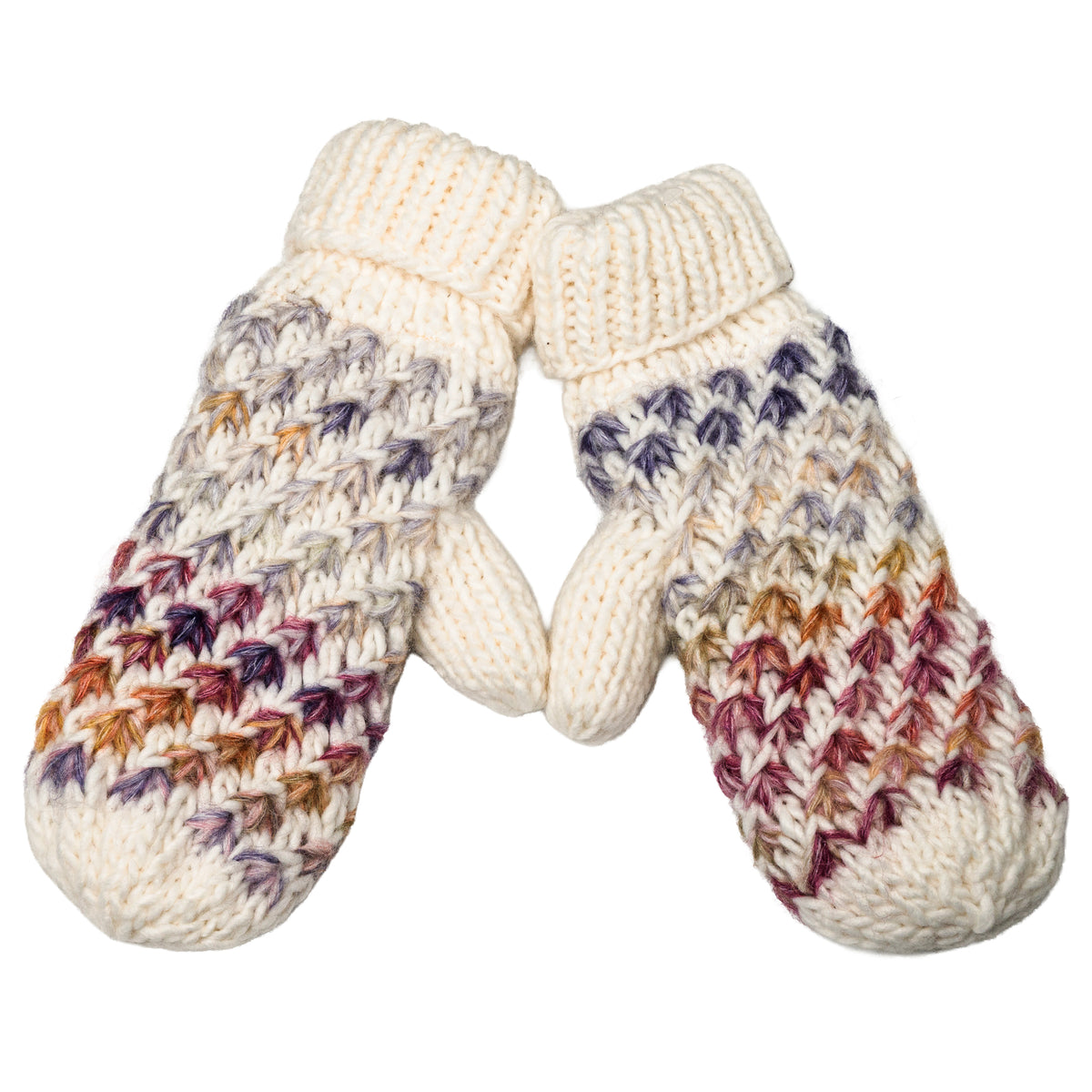 Ombre Mittens - Ivory