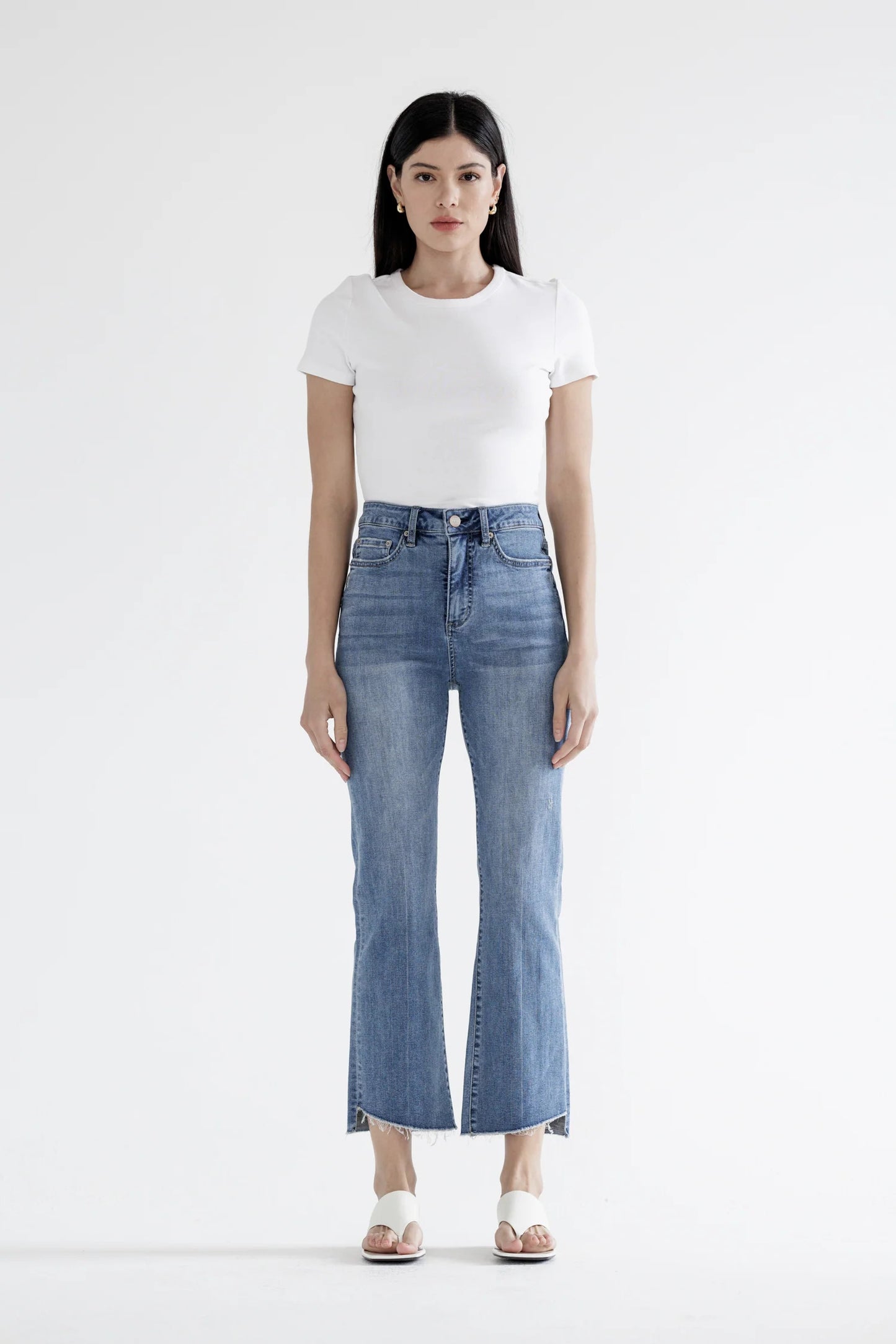 Tummy Control Bootcut Flare Crop Jean