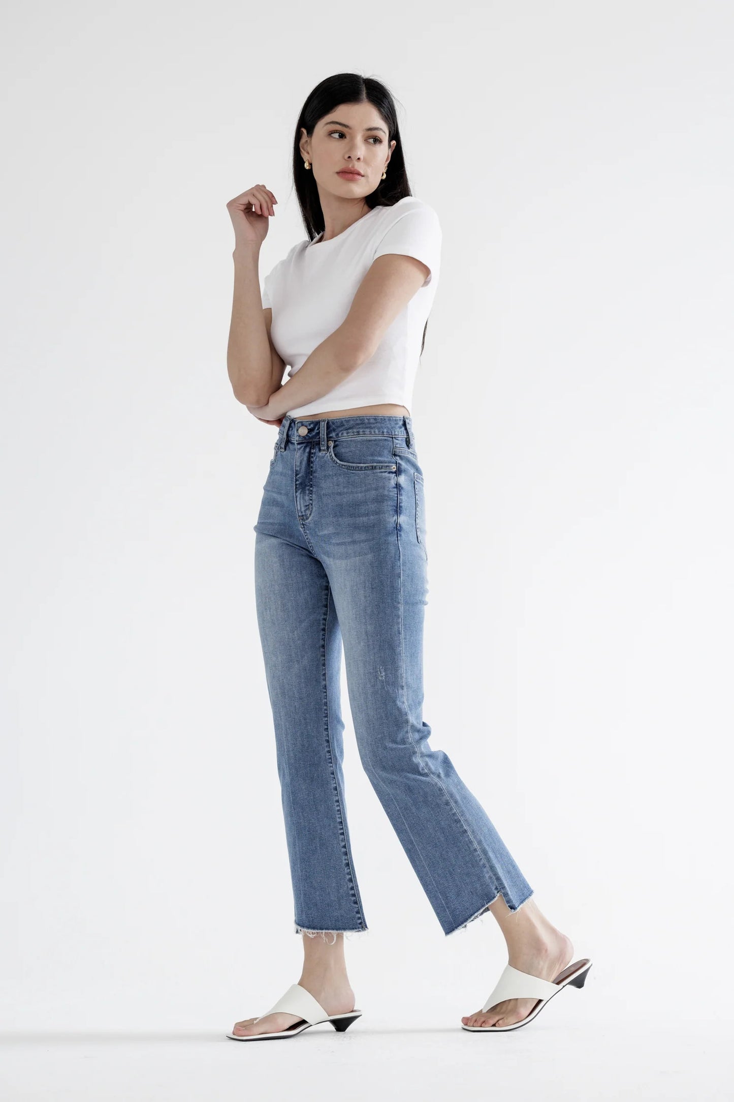 Tummy Control Bootcut Flare Crop Jean