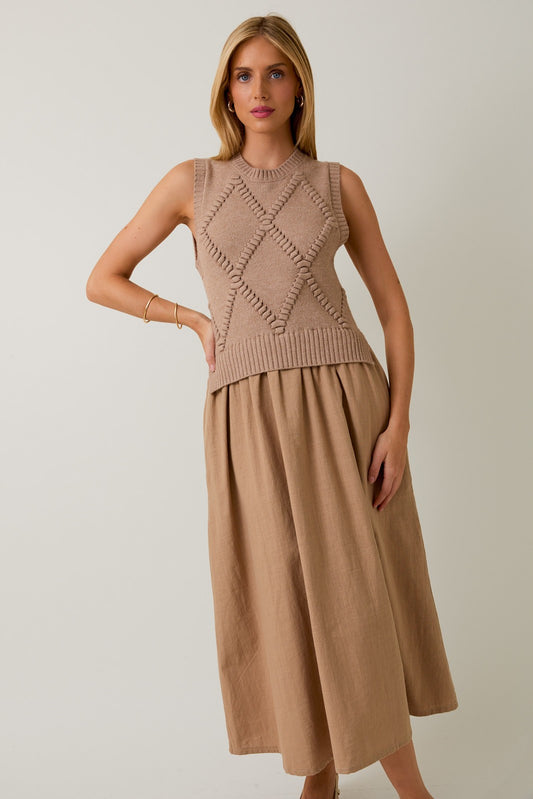 Sleeveless Sweater Vest Dress