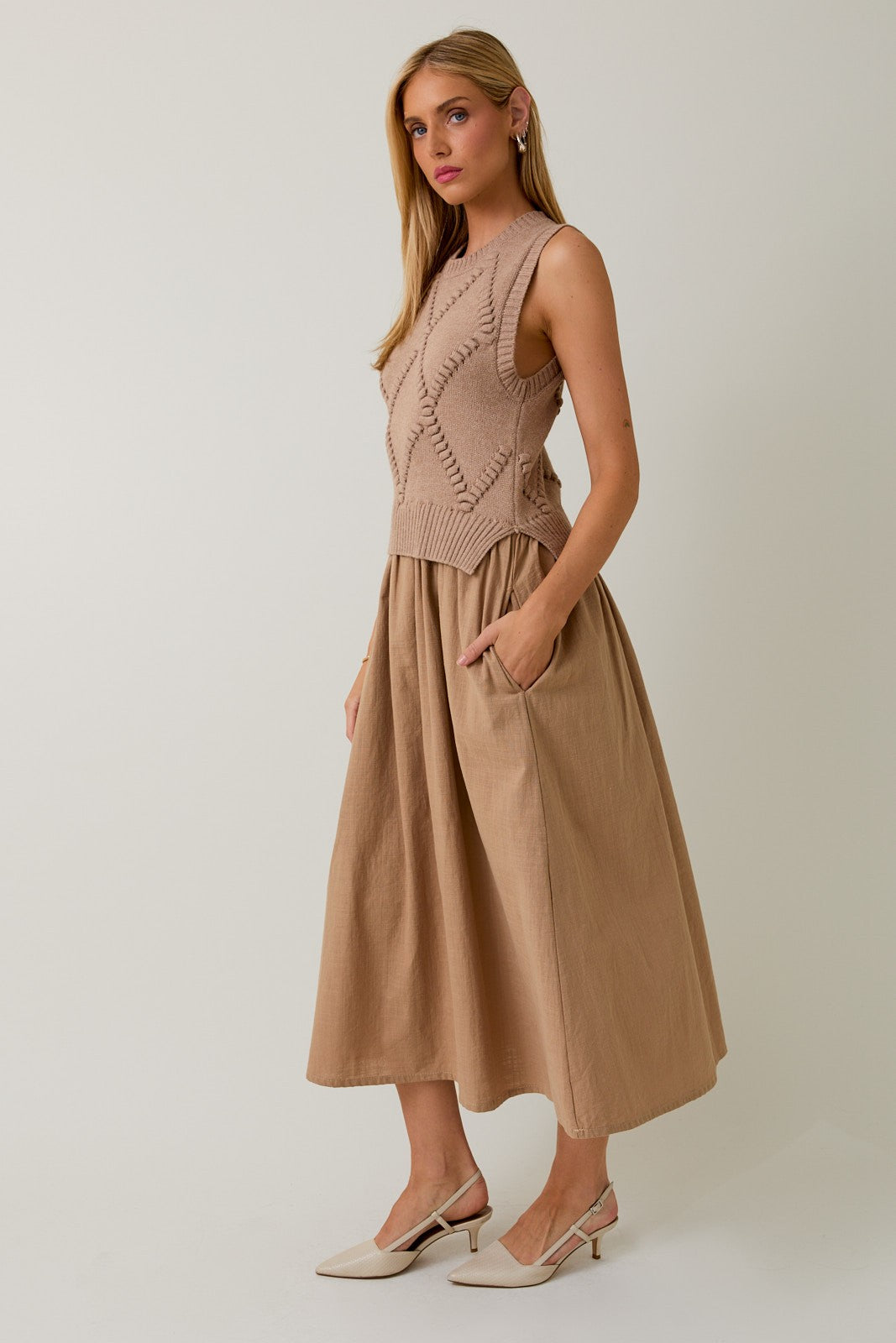 Sleeveless Sweater Vest Dress