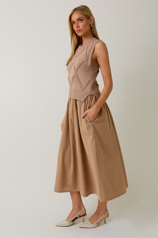 Sleeveless Sweater Vest Dress