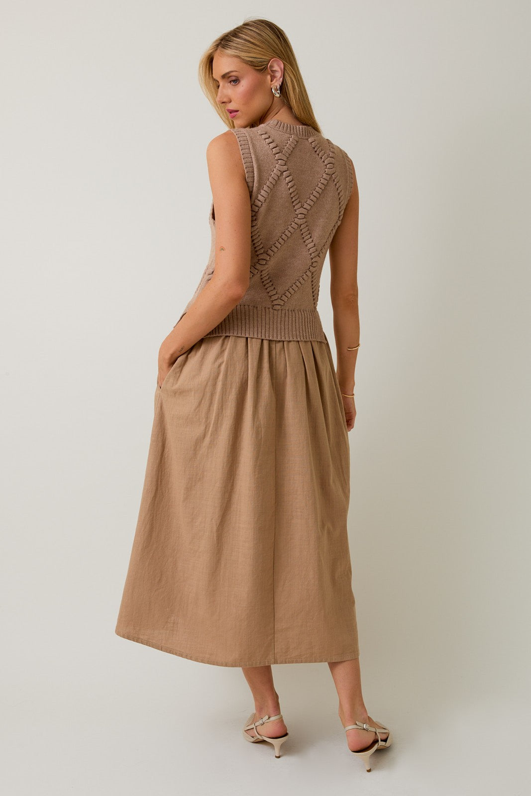 Sleeveless Sweater Vest Dress