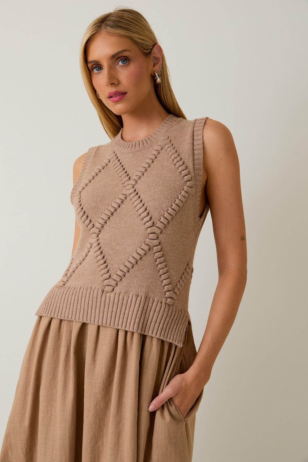 Sleeveless Sweater Vest Dress