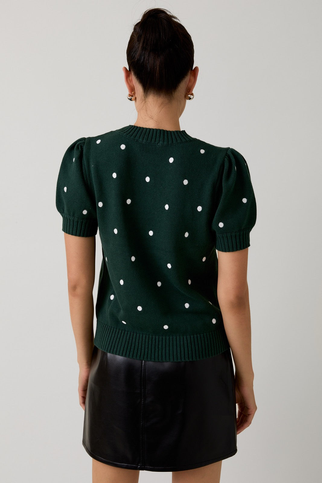 Embroidered Dot Sweater Top