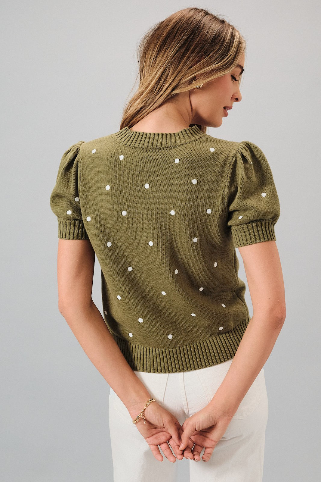 Embroidered Dot Top