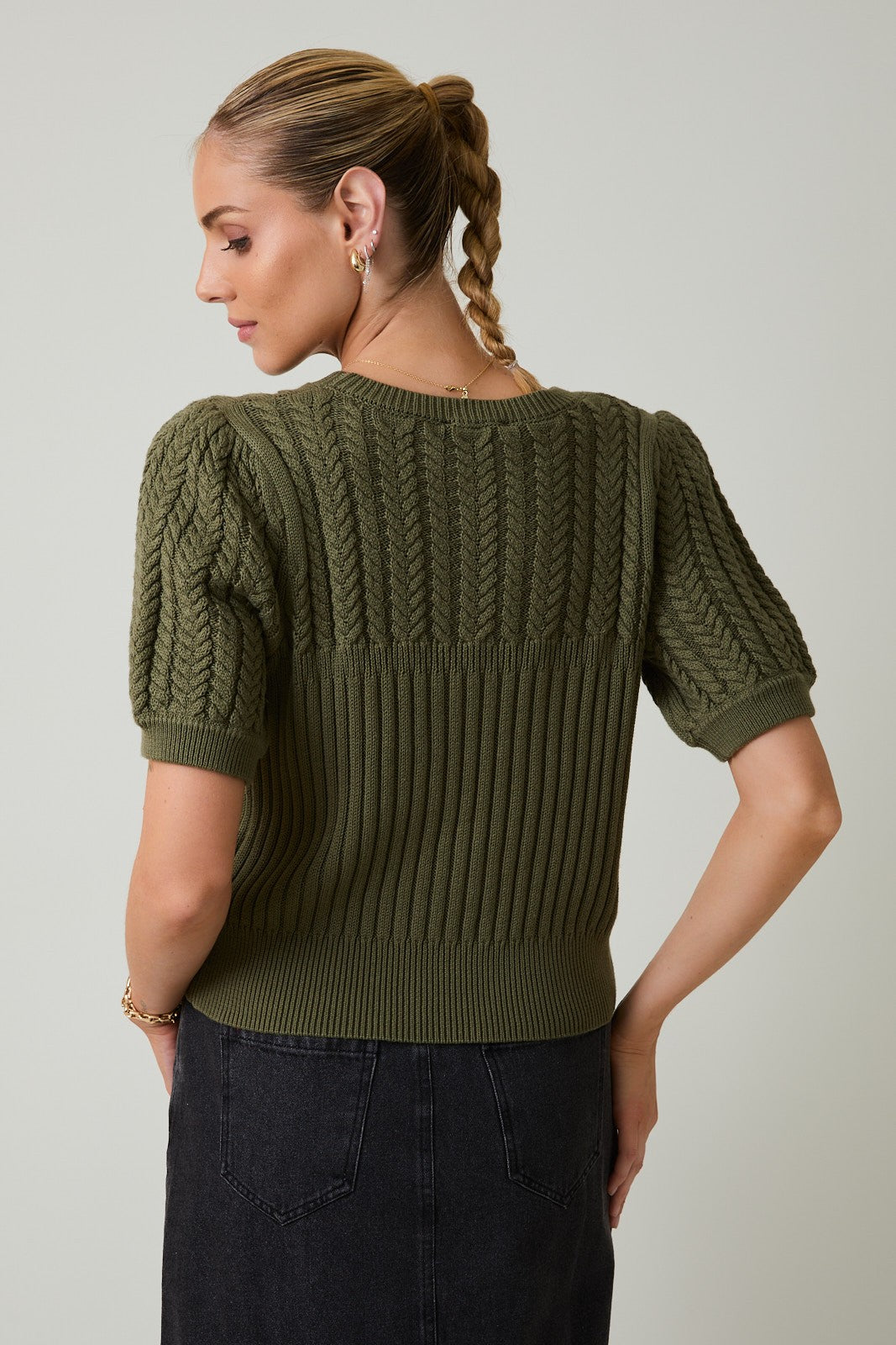 Puff Sleeve Knit Sweater Top
