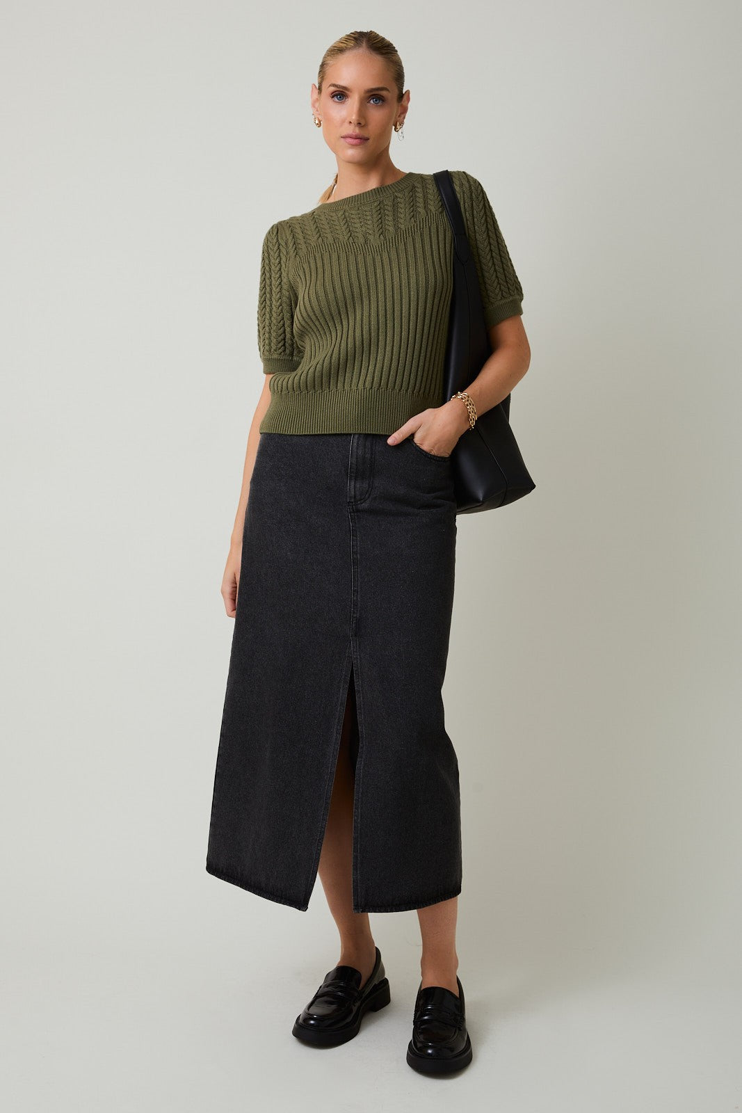 Puff Sleeve Knit Sweater Top