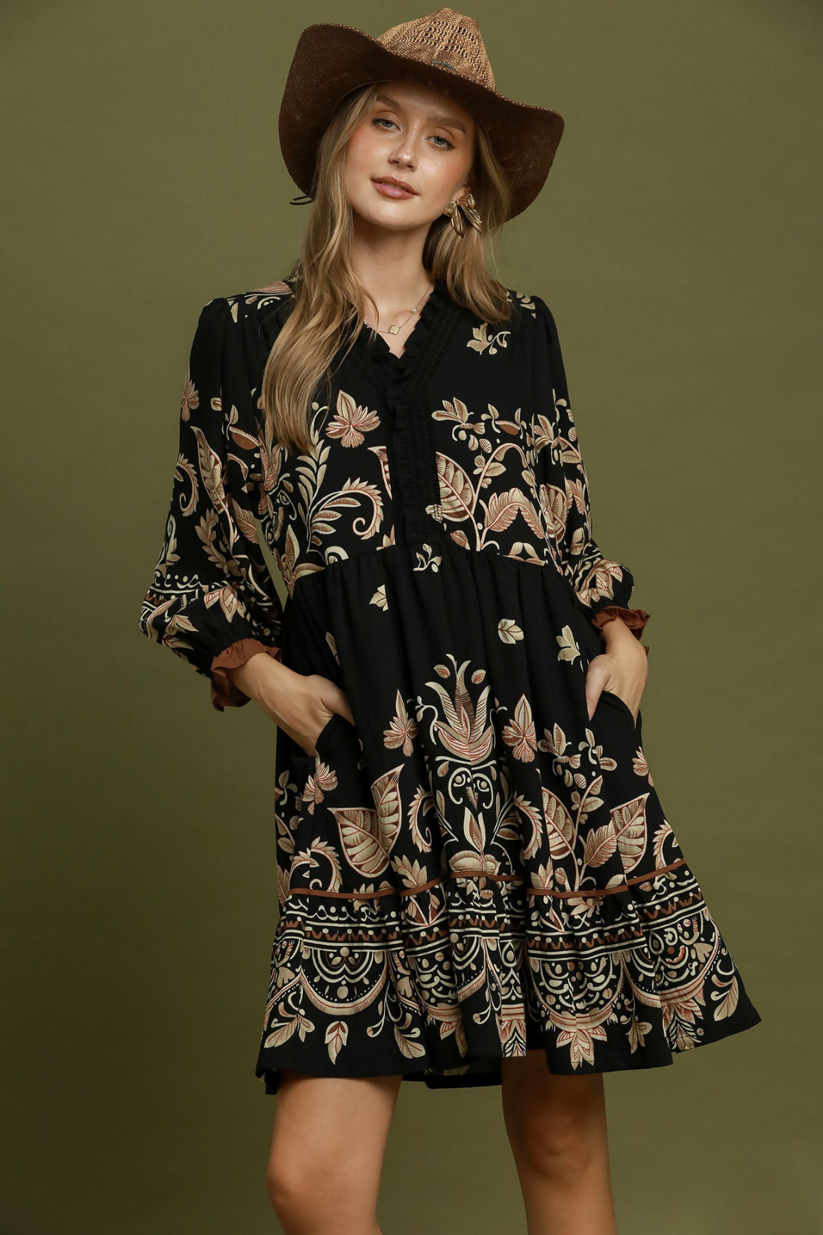 Border Print Dress