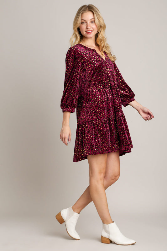 Velvet Animal Print Dress