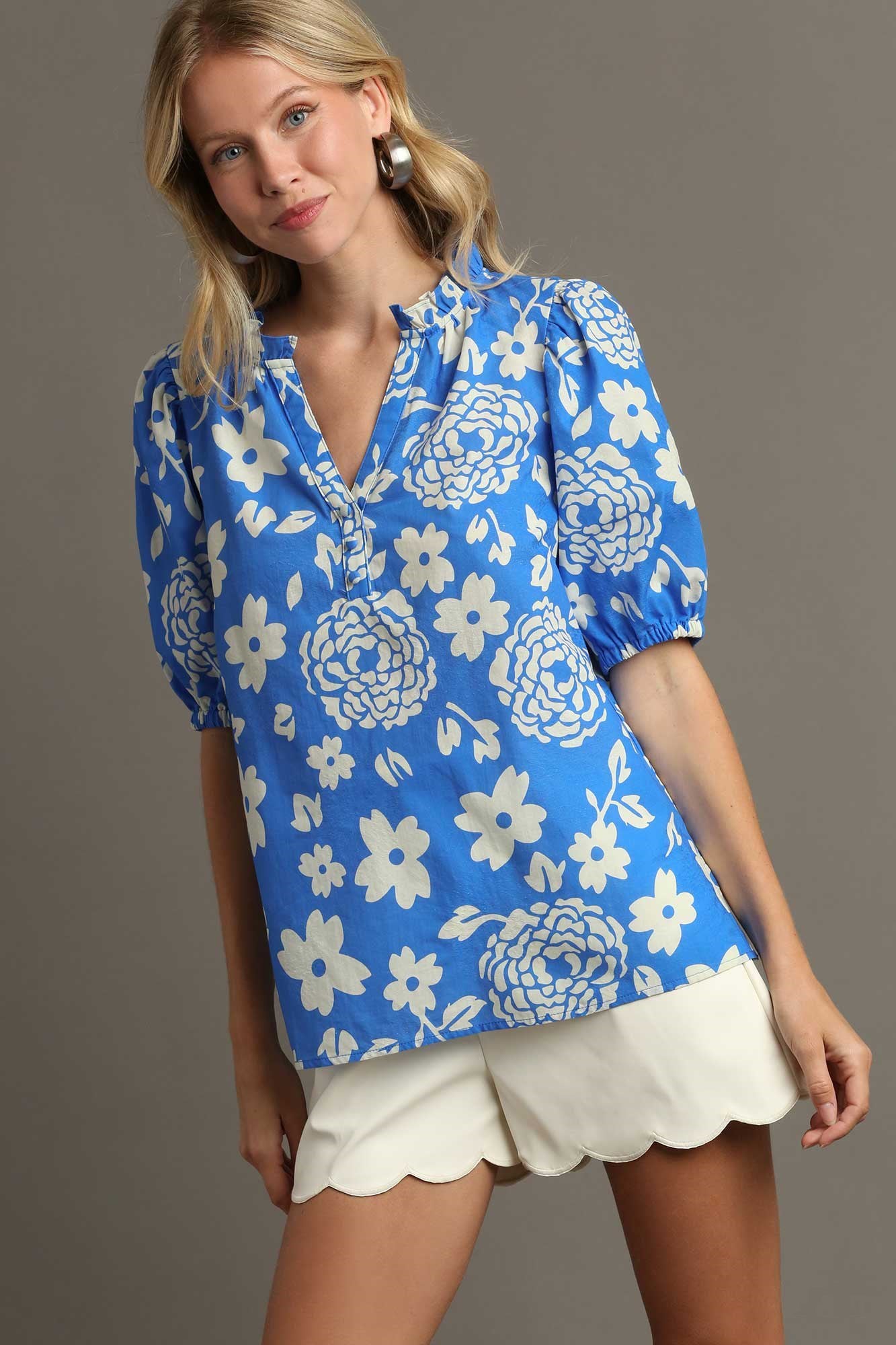 Two Tone Floral Top
