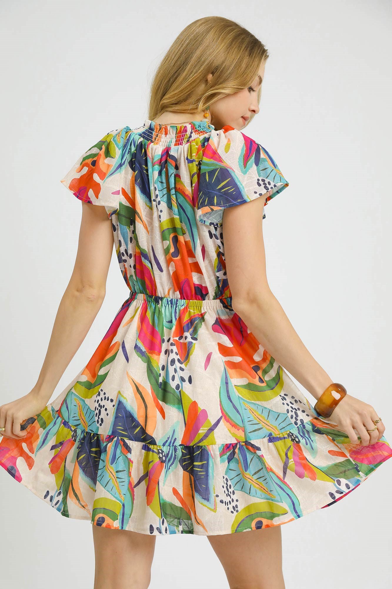 Tropical Ruffle Dress