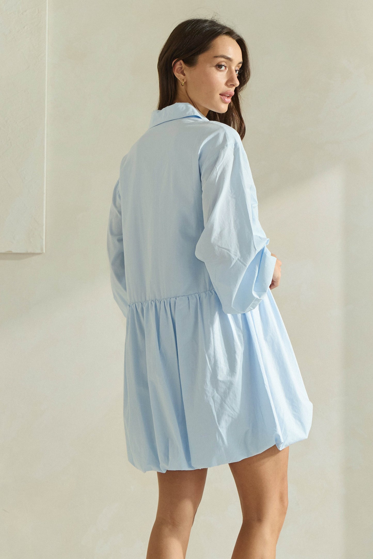 Bubble Hem Shirt Dress