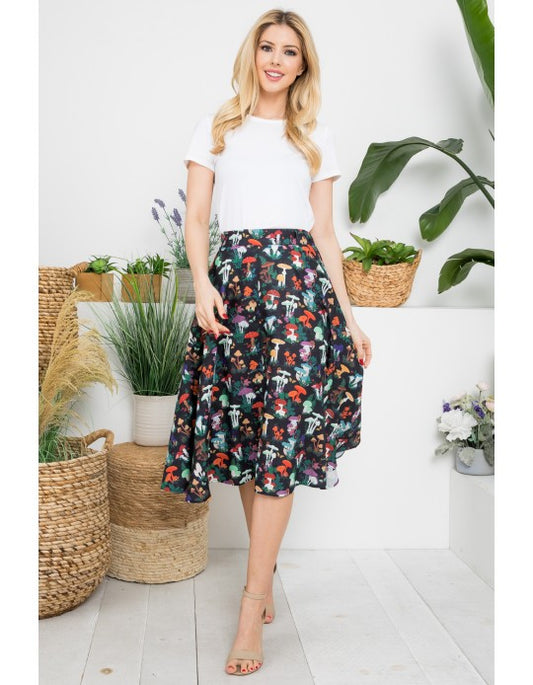 Mushroom Print Skirt