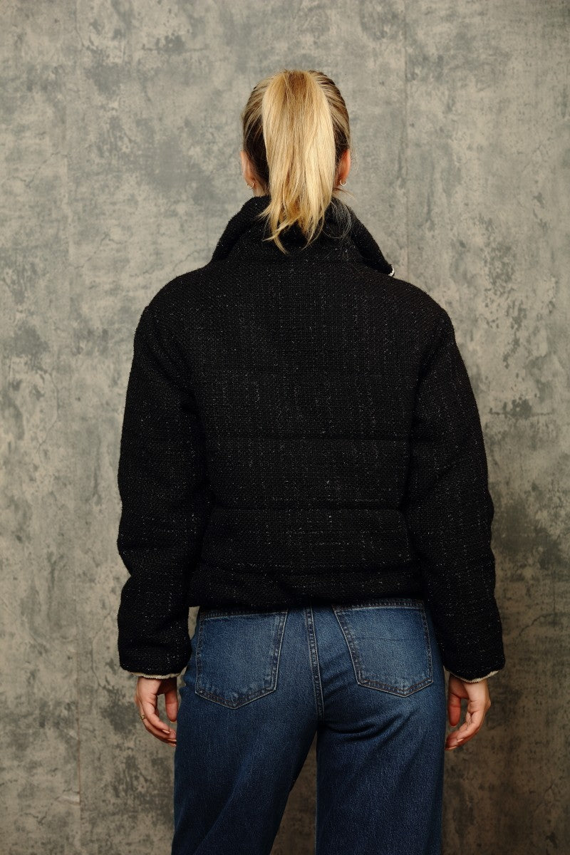Bouclé Quilted Puffer Jacket