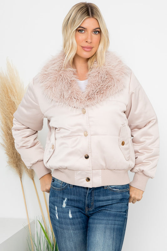 Satin Quilted Puffer Jacket