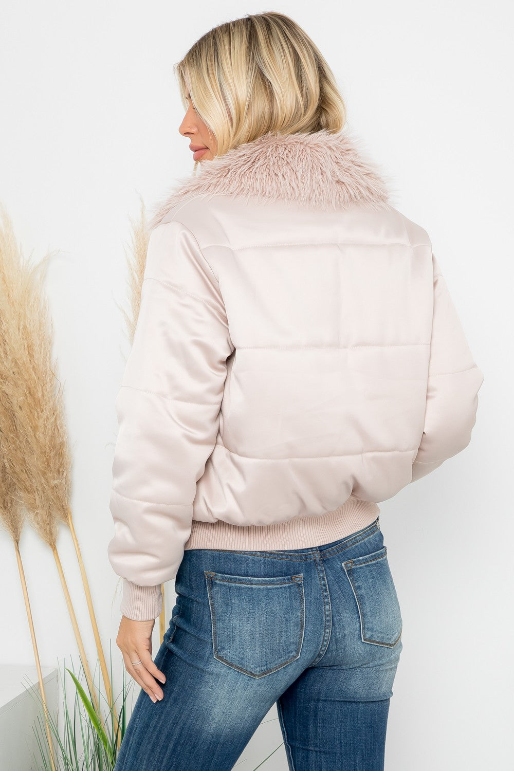 Satin Quilted Puffer Jacket