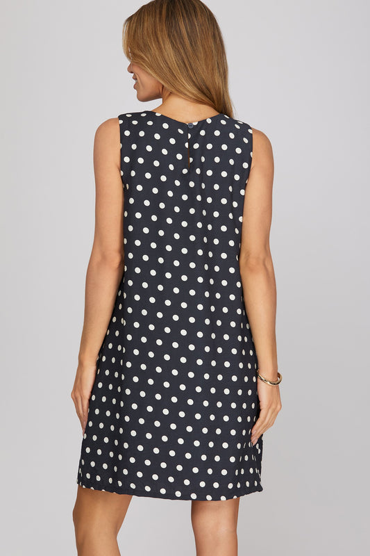 Sleeveless Polka Dot Dress