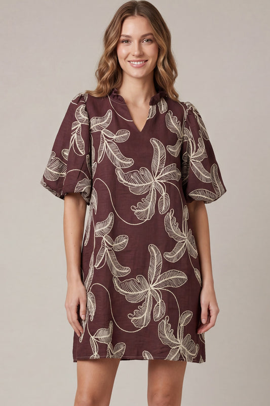 Embroidered Shirt Dress