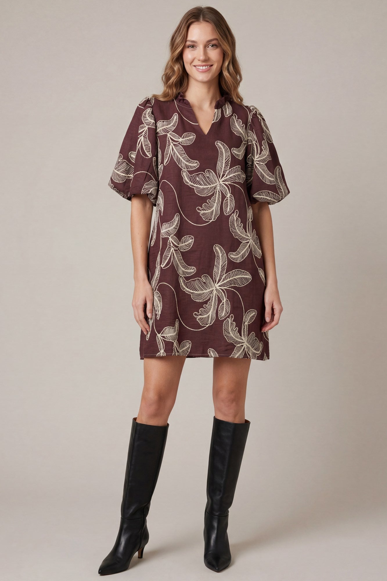 Embroidered Shirt Dress