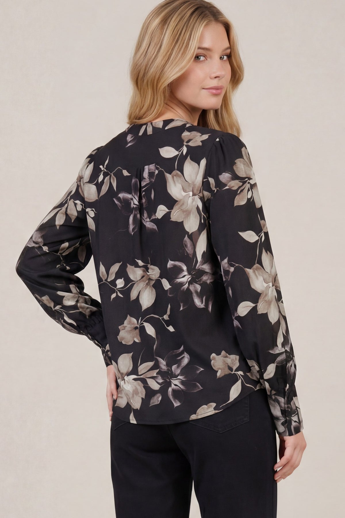 Split Neck Floral Top