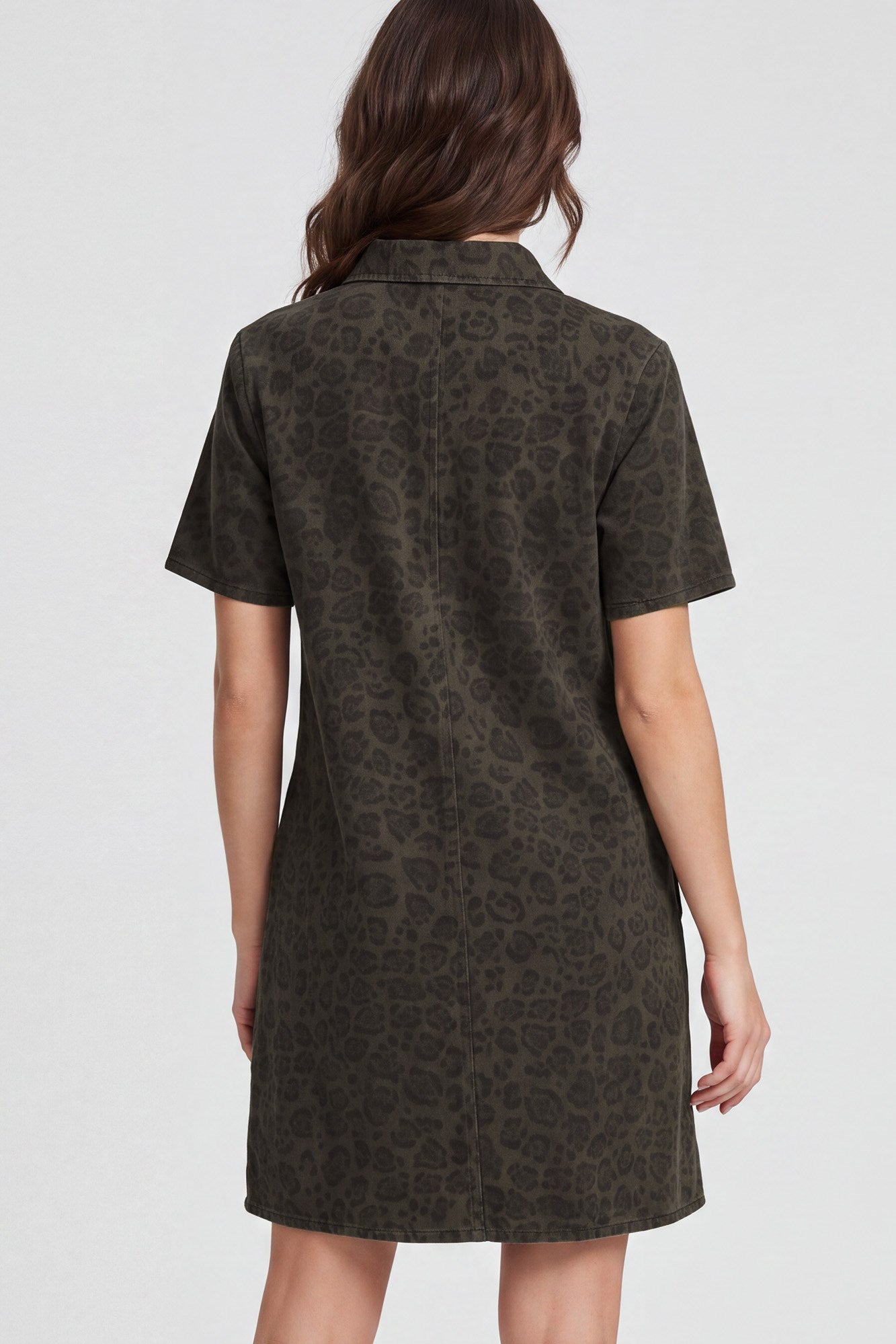 Animal Print Shirt Dress