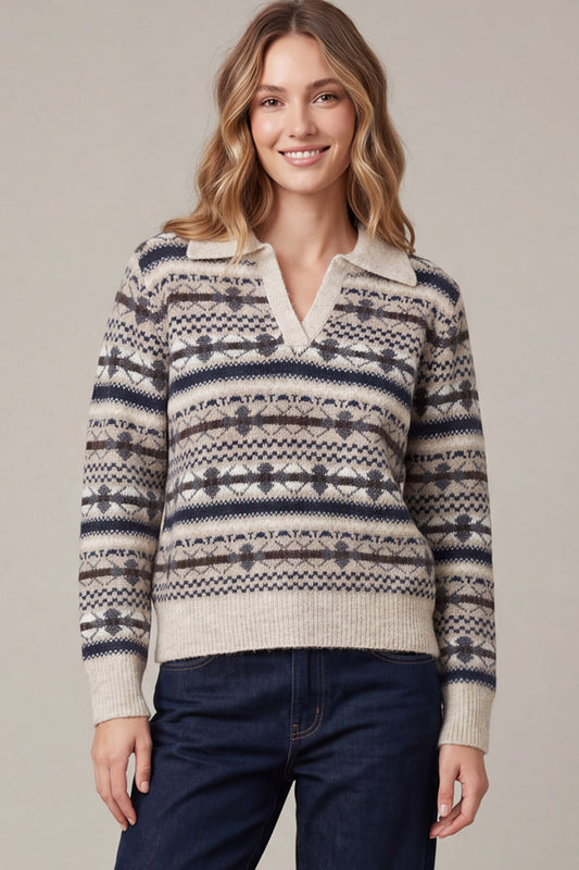 Fair Isle Polo Sweater