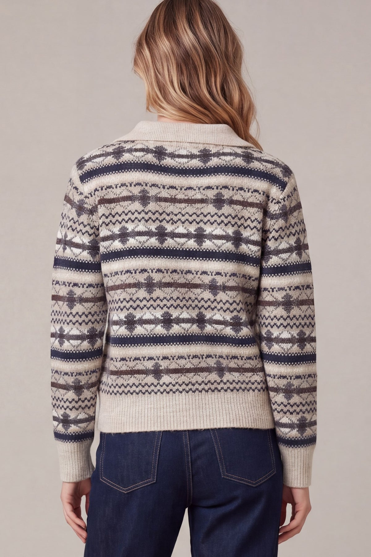 Fair Isle Polo Sweater